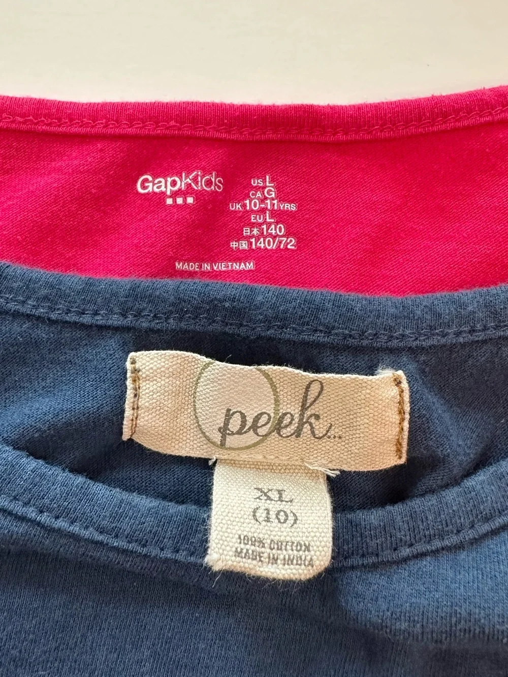 Girls Long Sleeve Graphic Tee Shirt Set Pink & Navy GapKids & Peek Girls Size 10